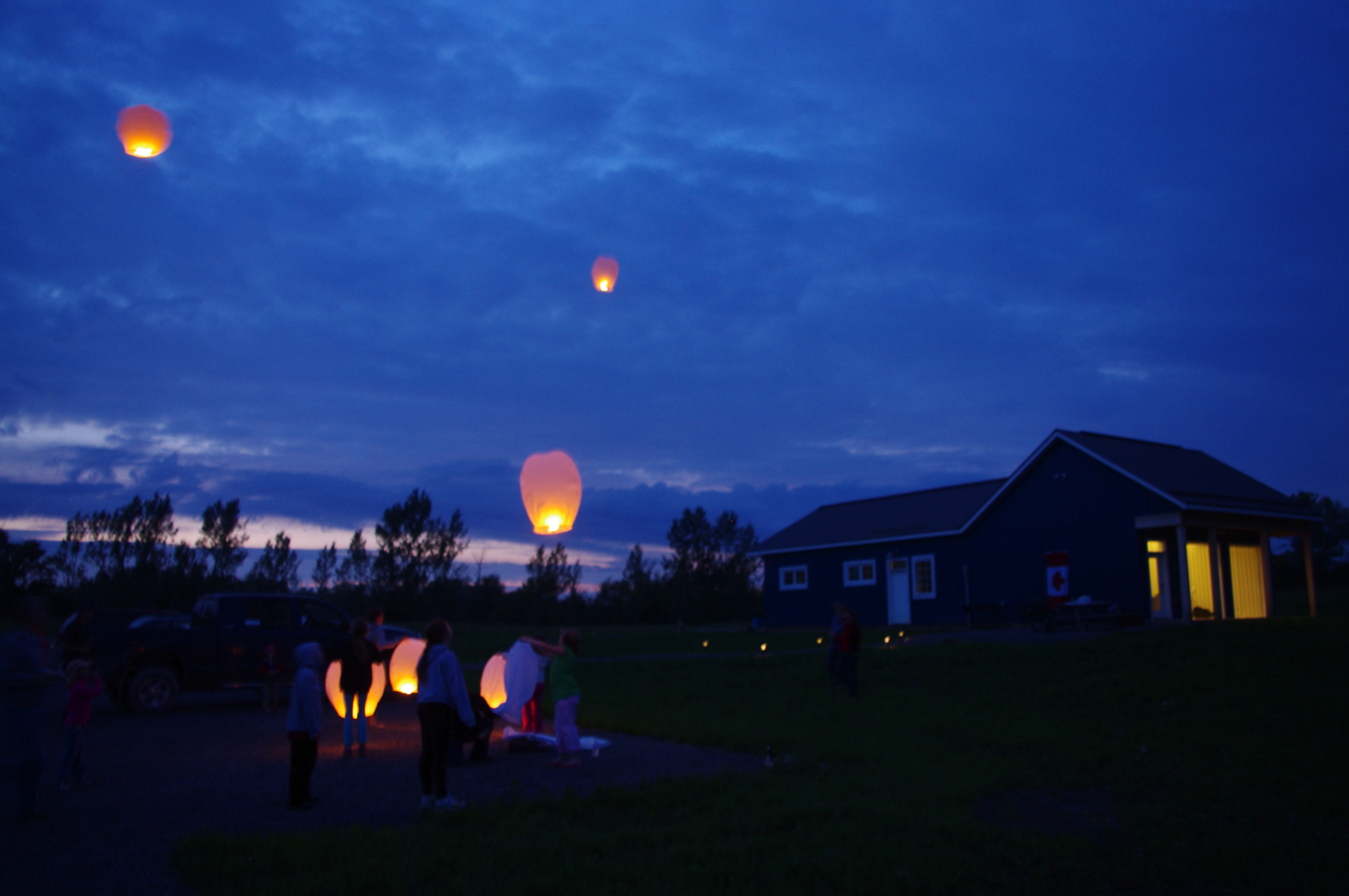 Our Chinese Lanterns drift away to who knows where!  When we said we wanted to set the wine world on fire, that